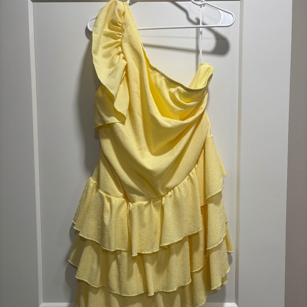 SHEIN yellow one shoulder